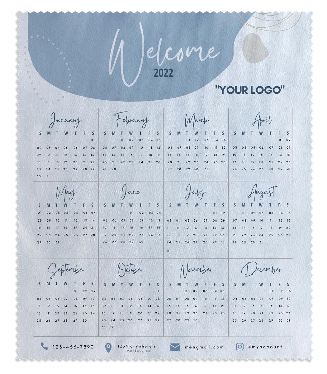 2023 Custom Calendar Microfiber Cloths